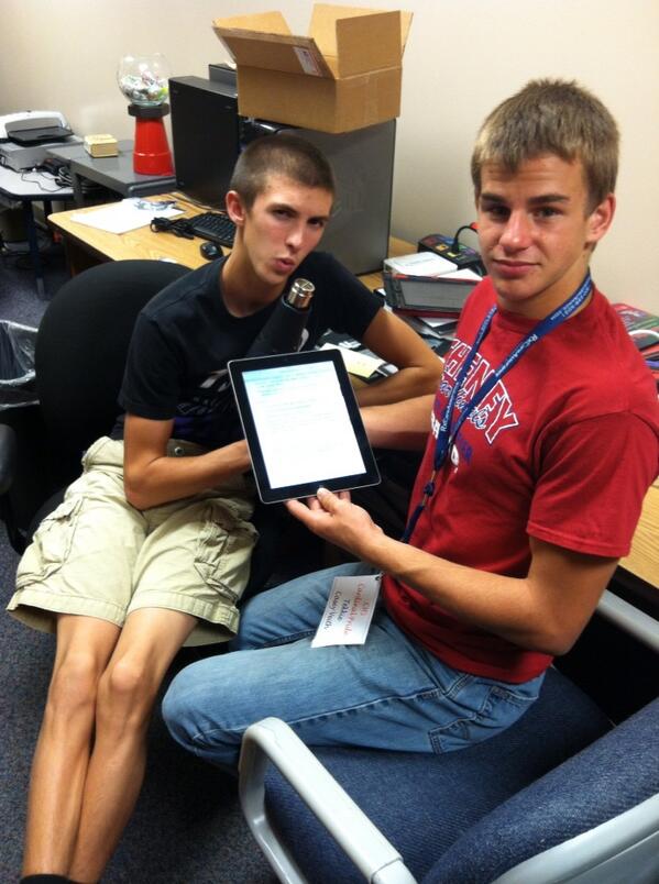ZeraComm's tweet photo. And DONE! #ipadfix @CheneyCardinals Casey and Brock are ready for the Big Time http://t.co/oj8X6sSaRZ