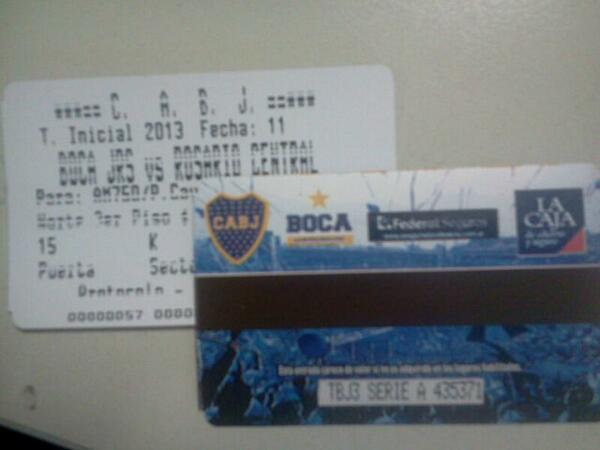 PetoCaba's tweet photo. Sortearé estas 2 Plateas para Boca - Central entre todos los q me sigan y hagan RT. A las 22h diré el ganador. http://t.co/OibXPIccPe
