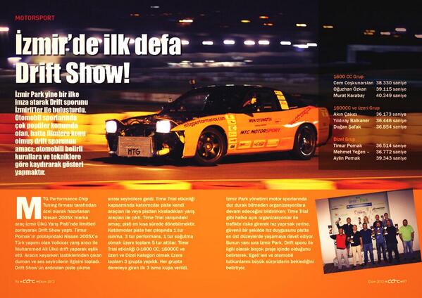 ddtcmag.com DDTC MAG Ekim sayısını okumak için: bit.ly/1e9ssWa İzmir'de drift show