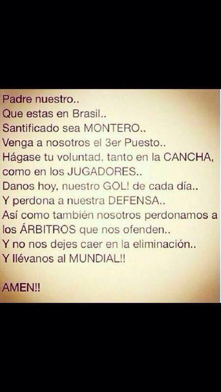 Oración del hincha...