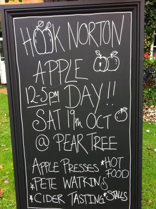 Hook Norton Apple Day at the Pear Tree, Saturday 19th October. See the pic for details. Please retweet! Ta