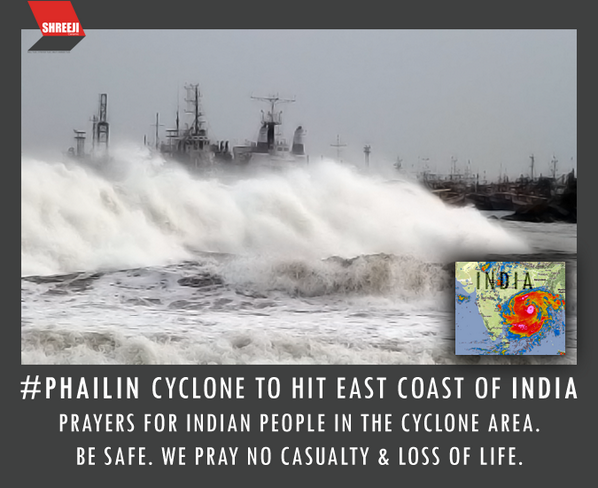 ShreejiCeramic's tweet photo. Prayers for Indian people in the cyclone area. Be safe. We pray no casualty &amp; loss of life. http://t.co/2vT6MEj8jJ