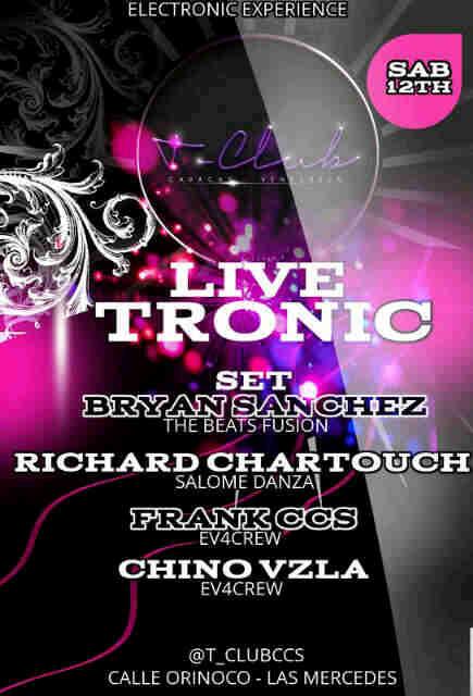T_CLUBCCS's tweet photo. Hoy no puedes perderte LiveTronic en T CLUB las mercedes!! http://t.co/Qs9VPn7lmj