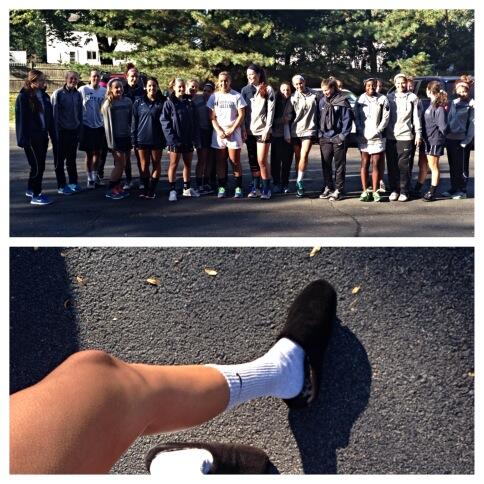 MonmouthWSOC's tweet image. Good morning Albany! Every player smiling and ready to play! #readyhawks #middlenames #colldollnikeslippers