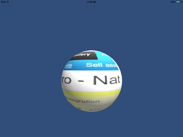 vitapoly's tweet image. Here&apos;s a UIWebView inside a Sphere. #unity3d #iosdev #u3dxt #gamedev #beta