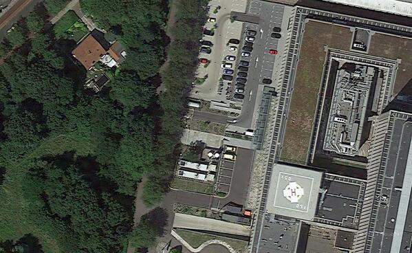 FrisoRaemaekers's tweet image. Het Spoedplein @HagaZiekenhuis van boven... #googlemapsupdate
