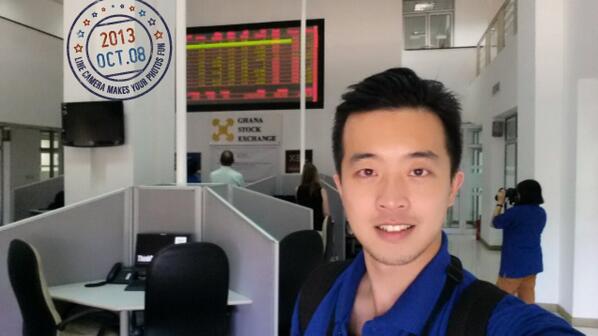 stevantam's tweet photo. Rang the bell in trading hall of Ghana Stock Exchange http://t.co/DkCzboxgzK