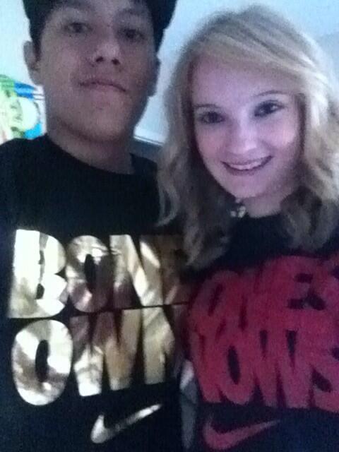 frankmasta5's tweet photo. @JonnyBones @ufc  UFC 166 with the girlfriend reppin that Bones Nike! http://t.co/63ymsHJ3k2