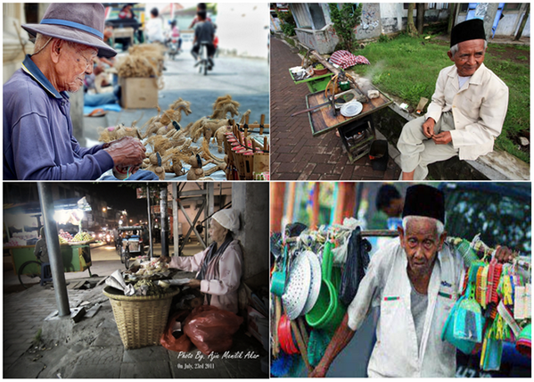 Inilah potret mereka yg sudah berusia tua dan lbh membutuhkan tapi memilih bekerja drpd mengemis. Respect!