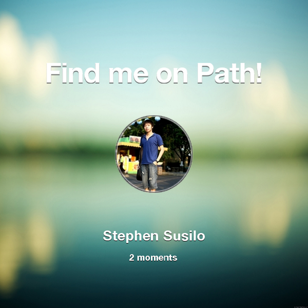 tipentan's tweet photo. Find me on #Path now! Go to: http://t.co/Z9iukG2CPm! #thepersonalnetwork http://t.co/sA6W2WCz5t