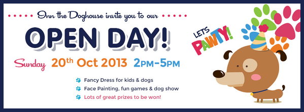 InnDoghouse's tweet photo. Come along to Inn the Doghouse OPEN DAY Sun 20th Oct (2-5pm)....face painting, games, dog show &amp; lots more #Waterford http://t.co/k6NBEokSAB