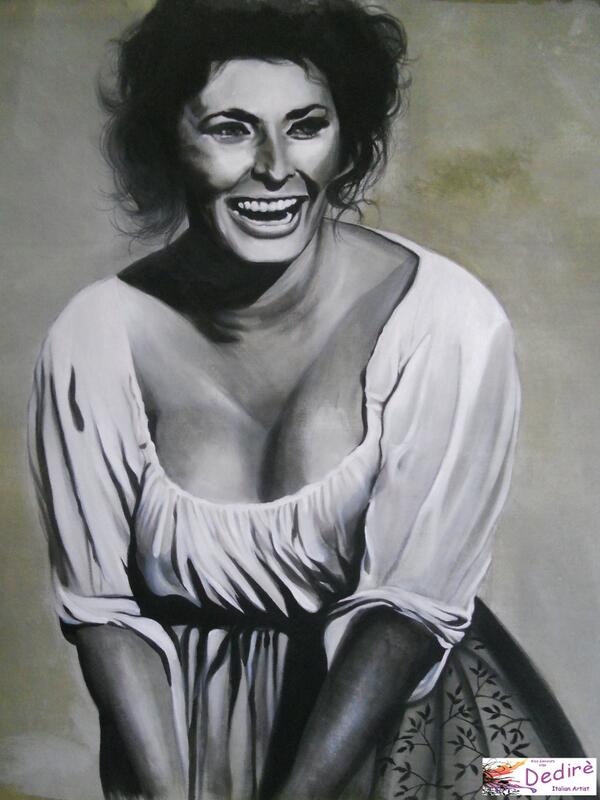 AliceSimionato's tweet photo. SOFIA LOREN, acrilico e olio su tela, cm 70x90 http://t.co/fVI9N6rhld