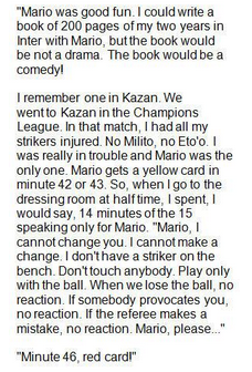 ODDSbible's tweet photo. Jose Mourinho on Mario Balotelli http://t.co/1TbzVYpq9E
