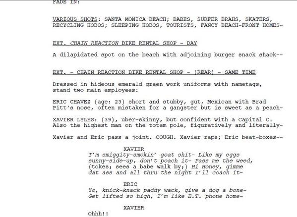 ChainSitcom's tweet photo. Script is done. Actors are rapping and smoking "goat weed" at the shop. high larity. #ChainReactionOnFox http://t.co/04s38w7OwO