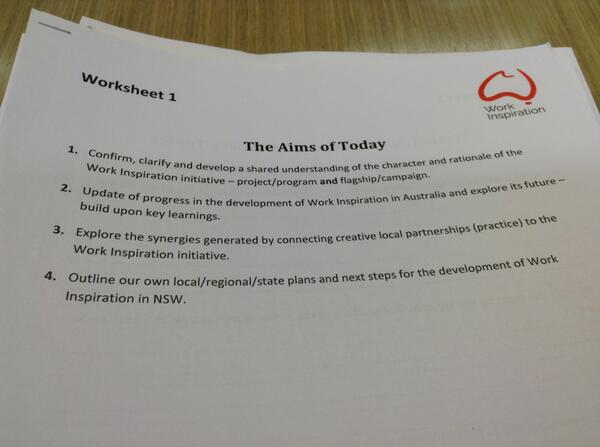A great agenda for the Partnership Brokers Work Inspirations Workshop today. We are attending! #workinspirations