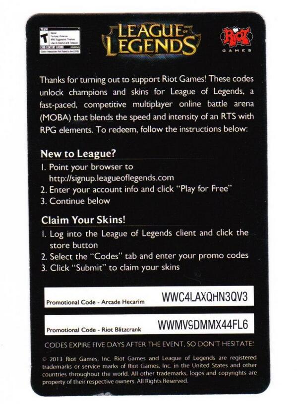 League Of Legends Codes