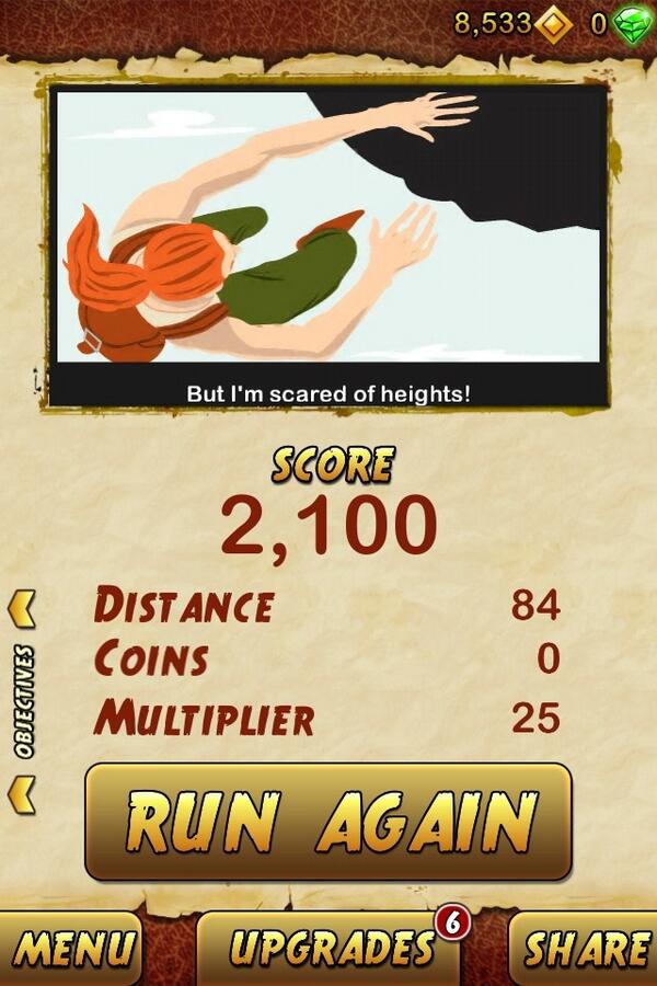 aysegulkapi's tweet photo. I got 2100 points while escaping from a Giant Demon Monkey. Beat that! http://t.co/uWtmTSFbpe. ,, http://t.co/rfn243nlmZ
