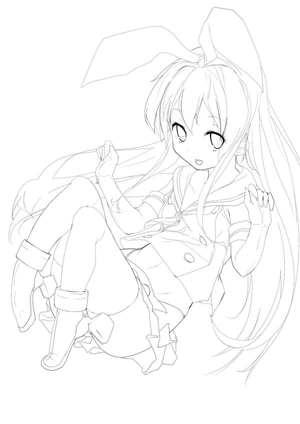 久しぶりにちゃんと絵が描けた気がする、線画までだけど… 