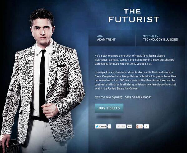 Illusion2point0's tweet photo. The Futurist- @AdamTrentMagic http://t.co/nrJRjIWQFG