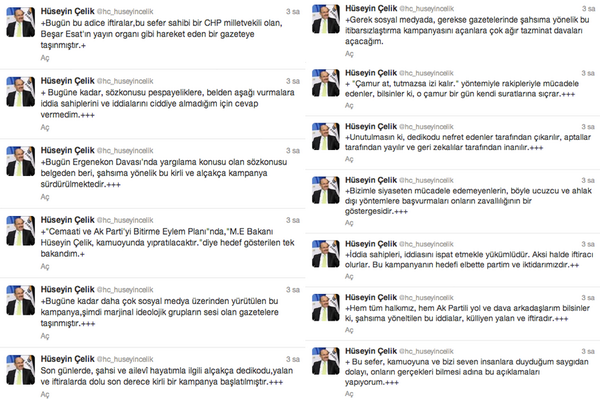 genelgundem's tweet photo. AK Parti sözcüsü @hc_huseyincelik, son zamanlarda şahsına yapılan karalama kampanyasına Twitter'dan cevap verdi ---> http://t.co/EMjewDj9G0