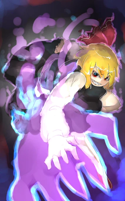 厨二全開!ルーミアはどうしてもこう言う事したくなるw#深夜の真剣お絵描き60分一本勝負 