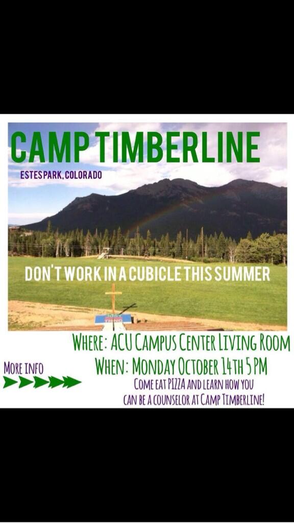 k_snedd's tweet photo. Work at Camp Timberline next summer! Info meeting tonight at 5pm! http://t.co/G9JMjXP2mb