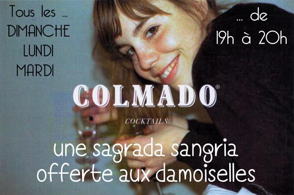 Une SAGRADA SANGRIA offerte aux damoiselles ce soir de 19h à 20h ! #Toulouse #PlaceWilson #Bonplan