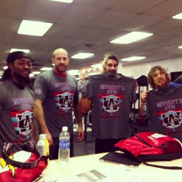 AllthingsBryan's tweet image. Daniel Bryan and some of his fellow competitors spotted in Wright Gym.