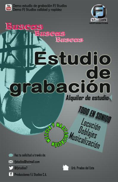 fjstudios7's tweet image. Para obtener calidad en sonido para locuciones, musicalizaciones y más, visita nuestro estudio de grabación