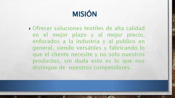 Solutextil1's tweet photo. Conoce nuestra MISION http://t.co/VQdxoi6vZd