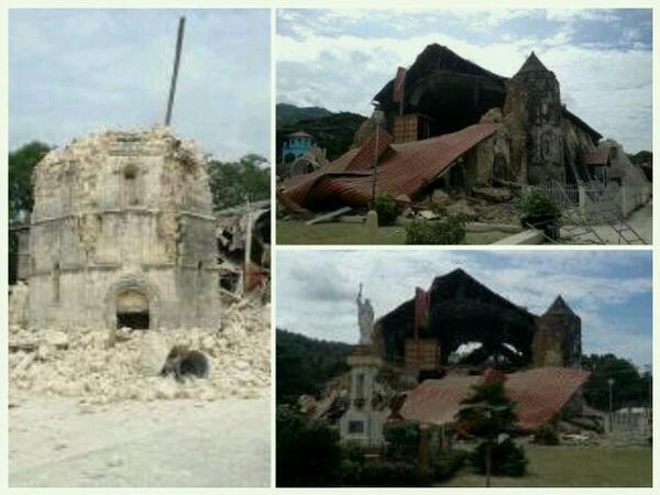 itxmeCHEL's tweet image. "@MsJoyAngco: Loboc Church after the 7.2 magnitude quake#PrayForBohol (photos from Rappler)#EarthquakePH #BoholQuake http://t.co/fpSQWUacvz"