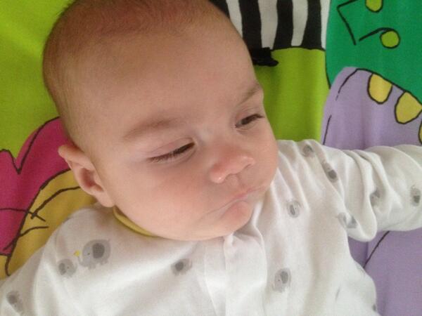 c_allar's tweet photo. My little man sleeping with his eyes open.
#keepingtabsondaddy http://t.co/VP8NFEGaW9