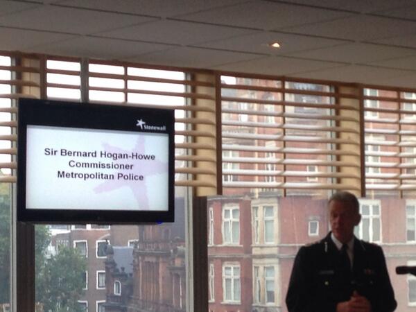 stonewalluk's tweet photo. Sir Bernard Hogan-Howe, Met Commissioner, opens our seminar this morning #hatecrime13 http://t.co/Zd8zvvfVoW