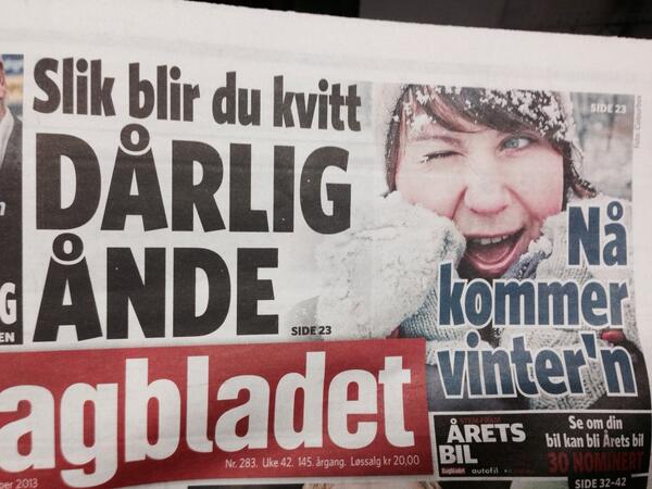 Heldigvis kjem vinteren og kanskje med litt meir klining. Viktige saker i Dagbladet