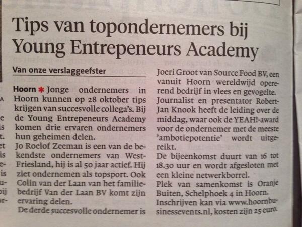 Topondernemers bij academy in #hoorn <a href="/colstra/">Colin van der Laan</a>