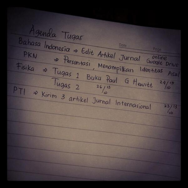 ILKOMC1_2013's tweet photo. Agenda tugas C1 http://t.co/GpDplaJOTE
