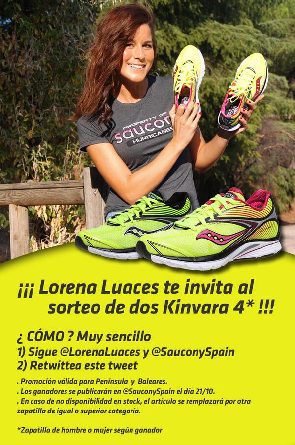 SauconySpain's tweet photo. @LorenaLuaces t invita al sorteo de 2 Kinvara 4!
¿Cómo?
1)Sigue @LorenaLuaces y @SauconySpain
2)Retwittea este tweet http://t.co/4NjZl4fjCe
