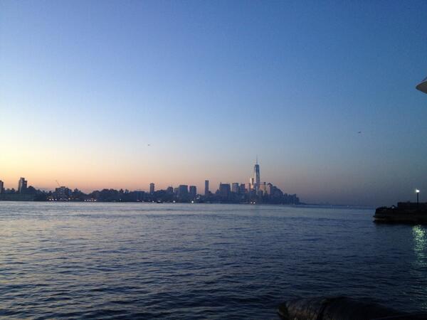 Gorgeous Sunrise from 14th street pier #Hoboken #wtc #freedomtower #nyc