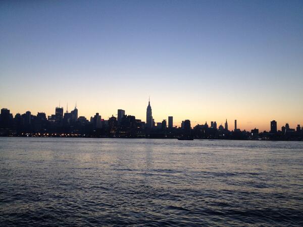 Gorgeous #sunrise #midtown #nyc from #hoboken 14th street pier