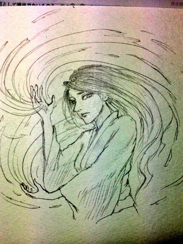 a9pey's tweet photo. 雪女

のつもり。妖怪���描きたかっただけ http://t.co/MJjhlzegqI