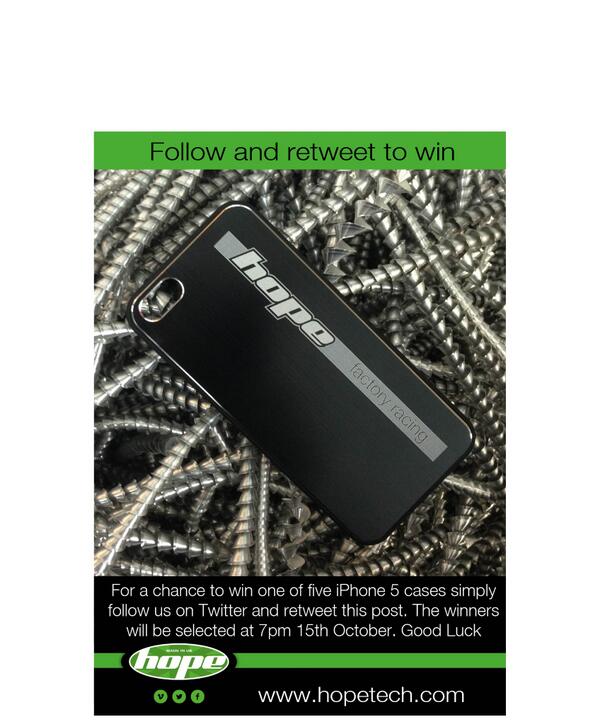 Hopetech's tweet image. This afternoon's your last chance to win one of five iPhone 5 cases. To enter simply follow us and retweet.