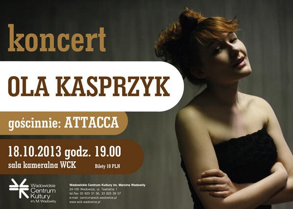 Koncert PRZY LAMPCE w wykonaniu wadowiczanki - Oli Kasprzyk oraz zespołu Attacca! Zapraszamy! facebook.com/events/4342727…