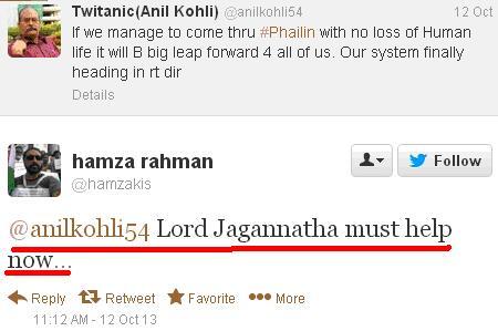 anilkohli54's tweet photo. Finally found the Tweet. This man wanted Lord Jagannatha to save people in Odisha it happened so did he pray &amp; Thank http://t.co/nGcVZDNwnd
