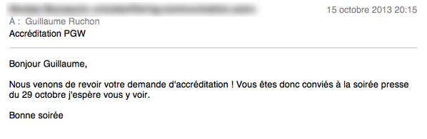 guiruch's tweet photo. Youpi ! Mon accréditation a été revue, on se retrouve donc tous à la @ParisGameWeek :)
#InvisibleMan2 #Suprises http://t.co/F7BOL7wi83