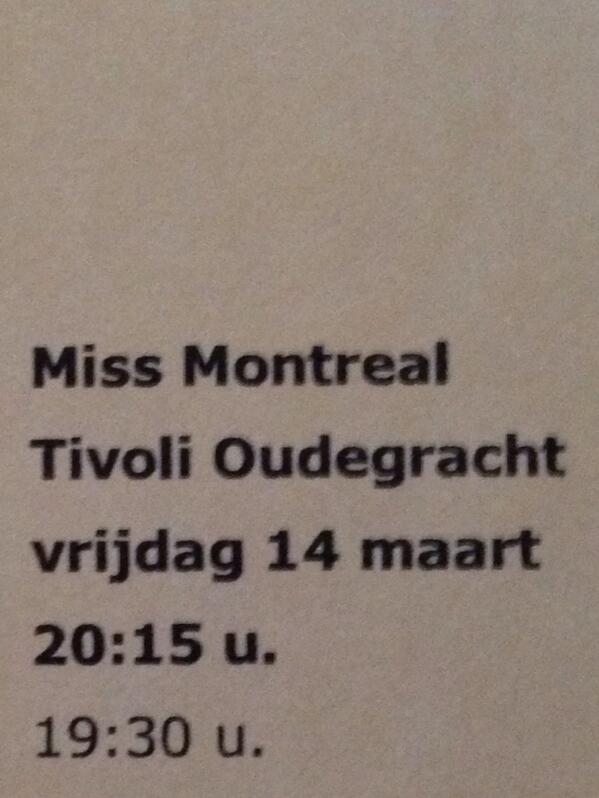 Feestje bouwen in Tivoli volgend jaar! Met @MissMontreal op de planken!