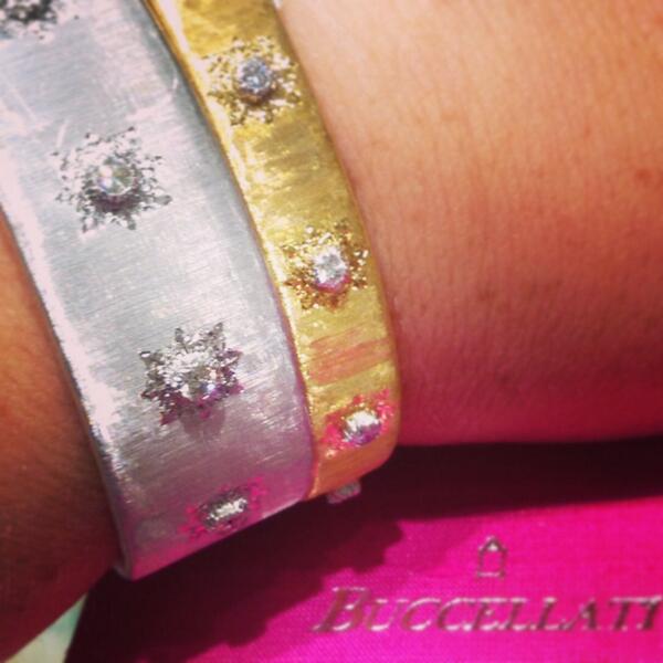 So excited for our cocktail party tomorrow with #Buccellati ! #handmade #bangles #italianmade #gold #diamond