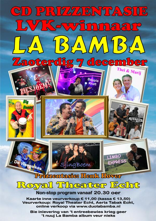 CD prizzentasie van ein spiksplintjernuuj La Bamba album!