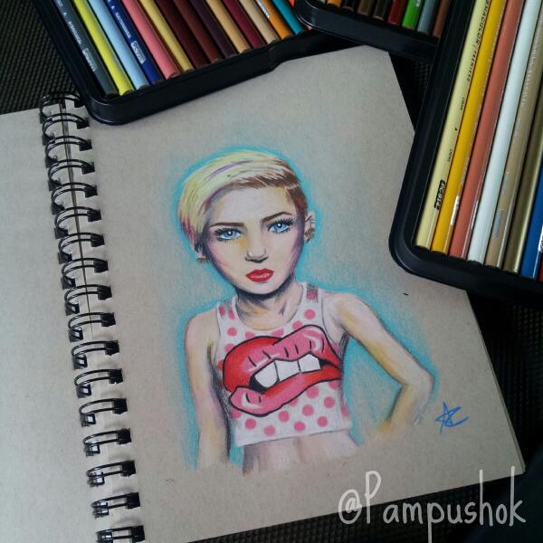 _Pampushok's tweet photo. @MileyCyrus worked hard on this drawing for you gorgeous<3 #mileycyrus http://t.co/TlzLbgQB3w