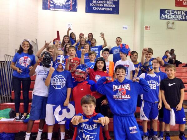 McNabbMiddle's tweet photo. The Blue Crew is pumped up to watch the Lady Indians in the first round of the conference tournament tonight. http://t.co/30L0IWdZFh