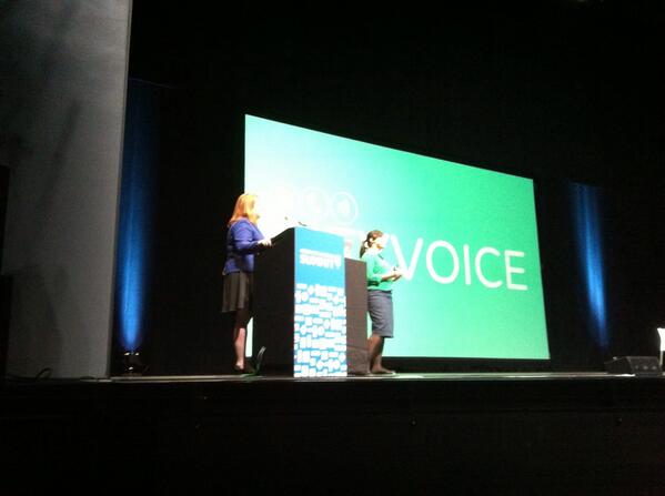 My CoS Kathryn Roos &amp; <a href="/codeforamerica/">Code for America</a> fellow <a href="/TamaraMP/">Tamara Manik-Perlman</a> presenting <a href="/gocityvoice/">CityVoice</a> at #cfasummit making me proud of SB